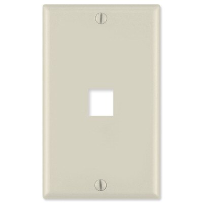 Leviton QuickPort Wallplate, 1-Gang, 1-Port, Light Almond